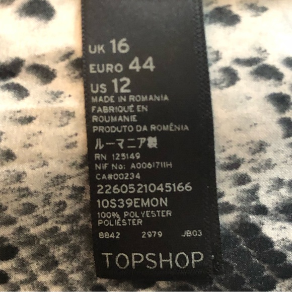Top shop snake dress 3 quarter sleeves size 12 grey and light grey - Picture 4 of 6